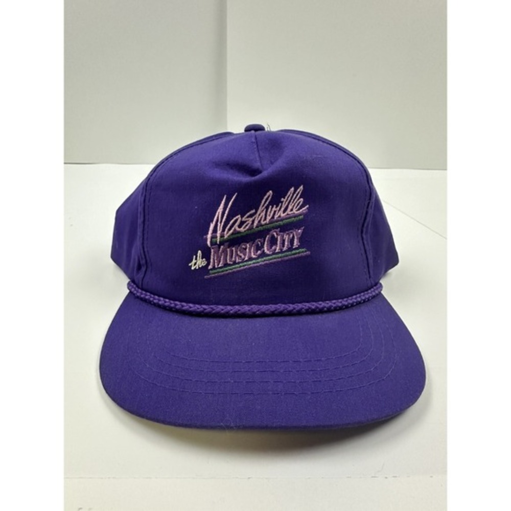 Vintage Nashville‎ Music City Purple Snapback Hat Cap Rope